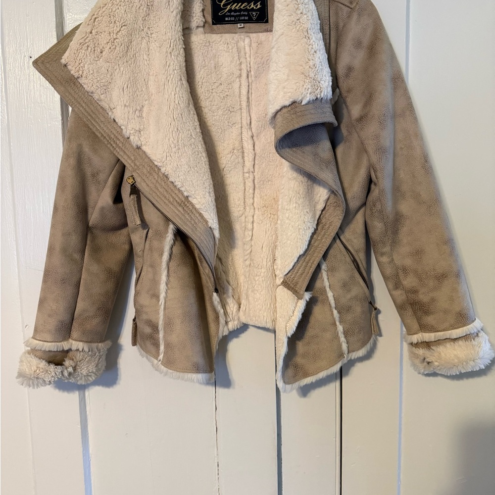 2000’s Guess faux shearling moto jacket